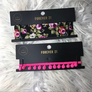 NEW W TAGS FOREVER 21 CHOKERS! Floral and minks!